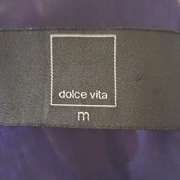 Dolce Vita Deep Purple Silk Blend Embroidered Blouse Size Med - Picture 4 of 4